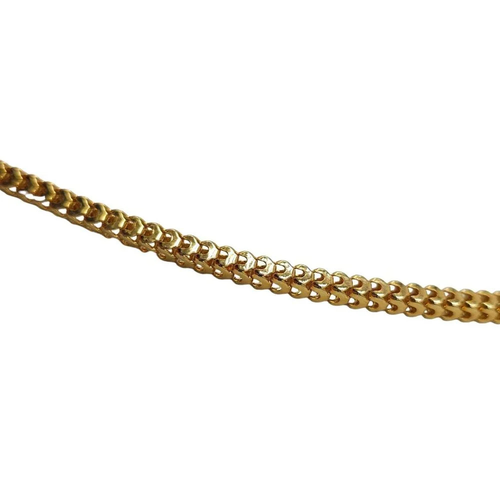 Unique Box Snake Chunky Chain Necklace Gold Tone Vintage Magnet Clasp - Picture 3 of 6
